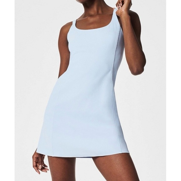 SPANX Dresses & Skirts - Spanx The Get Moving Easy Access Ribbed Straight Build-in Shorts Mini Dress XL